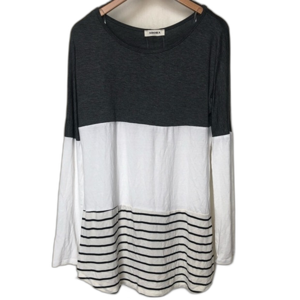 ADORA Colorblock Striped Tunic NWOT Size Medium Coastal Spring Chic